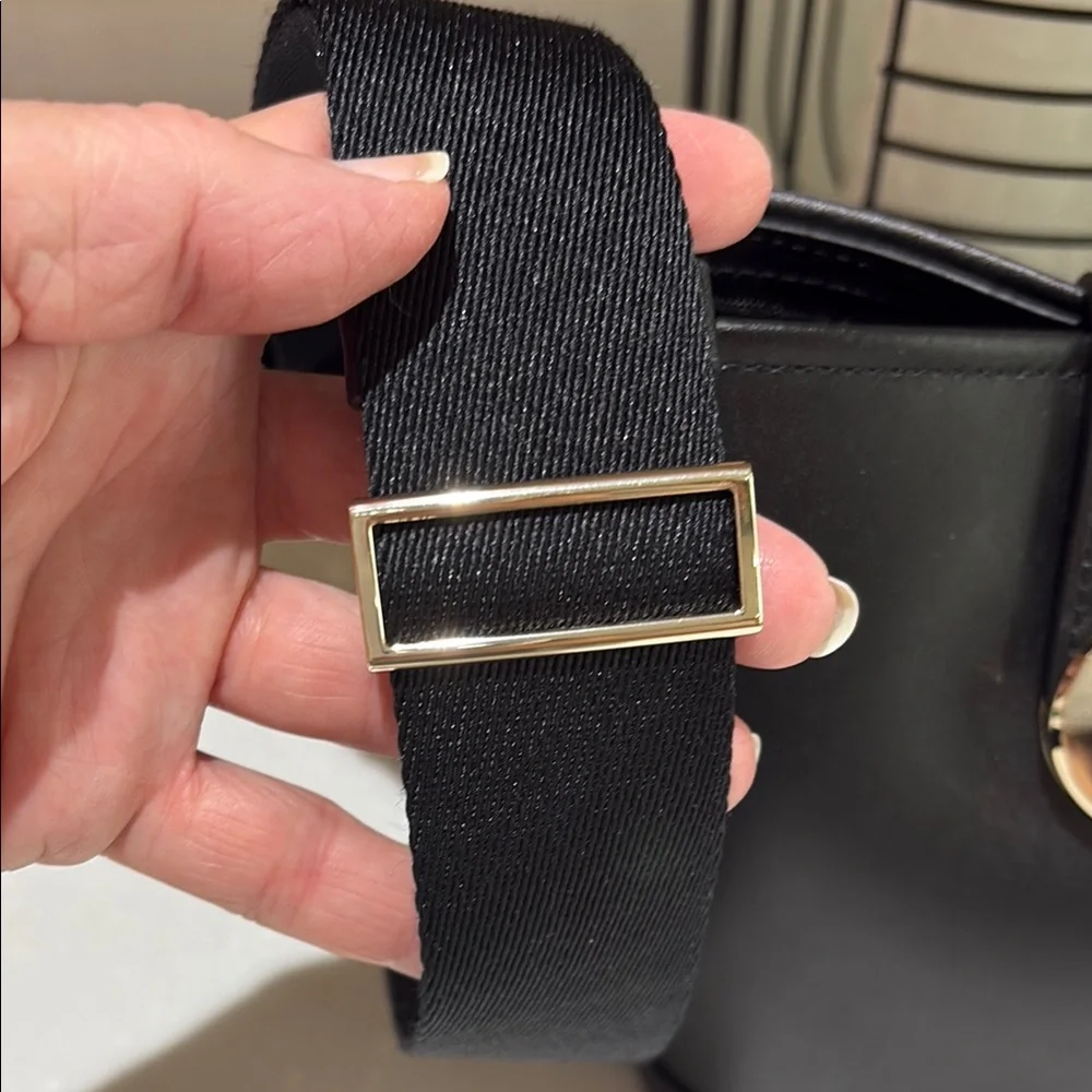 kate spade Black Leather Bucket Shoulder Bag with Gold Accent - Picture 2 of 5